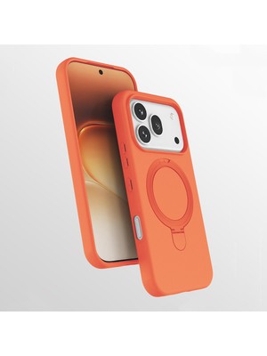Nanospace Honor 600 Pro 5G Uyumlu M-Safe Şarj Özellikli Standlı Kılıf Turuncu Samara Kapak