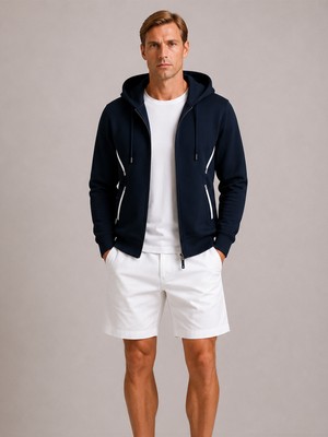 Xint Erkek Lacivert Pamuk Dokulu Regular Fit Sweatmont