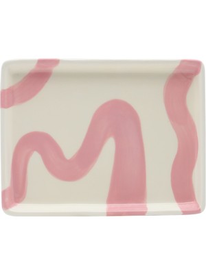Que Rico - Javier Spanish Swirls El Boyaması Pembe Tepsi