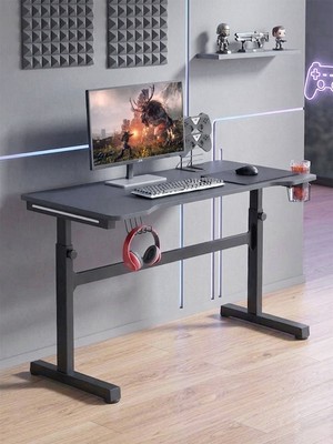 servetavcı Broody Yükseklik Ayarlı Oyuncu Masası 103 x 50 cm Antrasit Renkli Ergonomik Tasarım