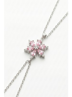 Parmas Design Lotus Pembe Taşlı 925 Ayar Gümüş Kadın Hediye Bileklik 01771