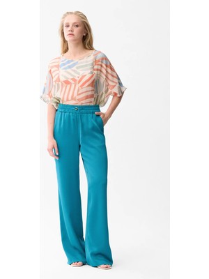 Love My Body Beli Lastikli Pantolon Petrol 153LO016000