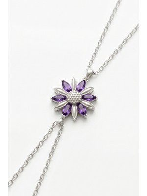 Parmas Design Lotus Çiçeği 925 Ayar Gümüş Minimal Kadına Hediye Bileklik 01764