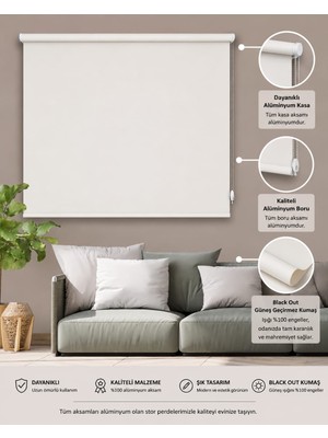 Blackout Stor Perde Karartma Gün Işığı Geçirmez Offwhite