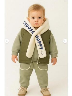Ay Kids Erkek Bebek 3’lü Kışlık Eşofman Takımı – Polar Şallı, Şardonlu Yelekli, Sweatshirt ve Alt 10697-Y