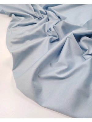 Kumaş Parça Açık Mavi Penye Örme Kumaş Ince Yumuşak Tişörtlük, Bluzluk & Astarlık En: 140CM