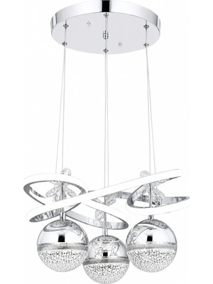 Gusto Lighting Ciara 3 Toplu Modern LED Sarkıt Avize Krom Renk Yanabilen Modern Avize,salon LED Avize