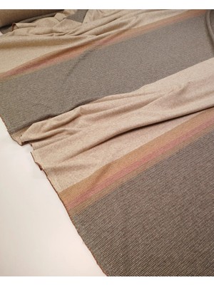 Kumaş Parça Haki Bej Pano Desenli Jakarlı Interlok Kumaş Esnek Yumuşacık Hırkalık & Kazaklık 150X105CM (Her Pano)
