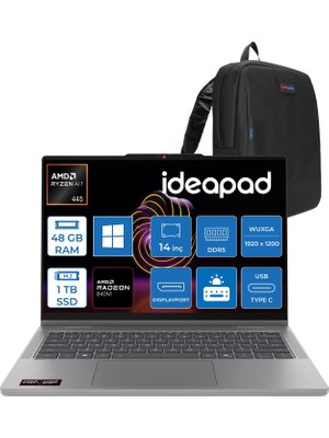 Lenovo Ideapad 5 2-In-1 14AGP11 Amd Ryzen Aı 7 445 48GB Ddr5 1tb SSD Radeon™ 840M Graphics 14" Wuxga (1920X1200) IPS 400NITS Dokunmatik WIN11PRO Bilgisayar 83UH0049TRP18+ZETTAÇANTA