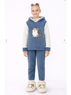 Ay Kids Kız Çocuk Polar Welsoft Pijama Takımı –4285
