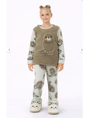 Ay Kids Kız Çocuk Welsoft Polar Pijama Takımı 42233-Y