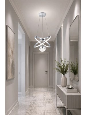 Gusto Lighting Modern Carla Tek Top LED Sarkıt Avize ,krom, 3 Renk Ayarlanabilir LED Avize,salon