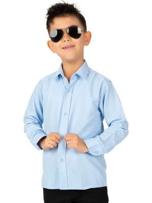 Ay Kids Erkek Çocuk Uzun Kol Düz Renk  Gömlek 7974-YMK