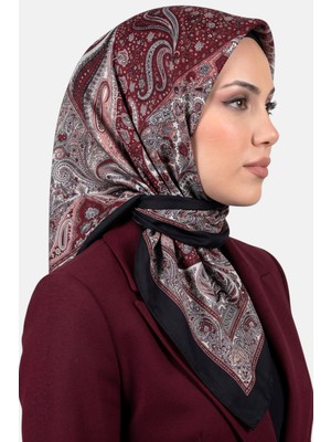 Hadiora Kadın Bordo Etnik Desen Dikişli Yazma