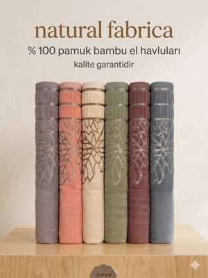 %100 Pamuk Bambu Banyo El Havlusu % 100 Emicilik 6'lı Set