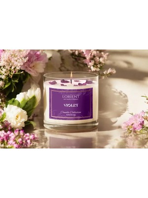 Vivense Lorient Vıolet Gardenya Isparta Gülü Kase Soya Mum, 220 gr