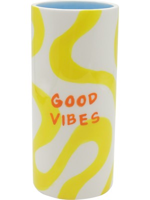 Que Rico - Antonella Good Vibes El Boyaması Vazo