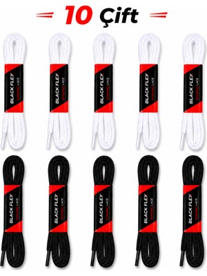 Black Flex Dynamic Lace Bağcık Siyah Beyaz Seri