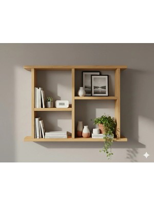 Rafixa Pencere Formlu Duvar Rafı Dekoratif Obje ve Kitap Standı Modern Kitaplık