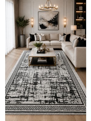 Hby Mozaik Desen Kilim Siyah