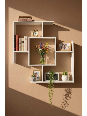 Rafixa S Labirent Duvar Rafı Dekoratif Obje ve Kitap Standı Modern Kitaplık