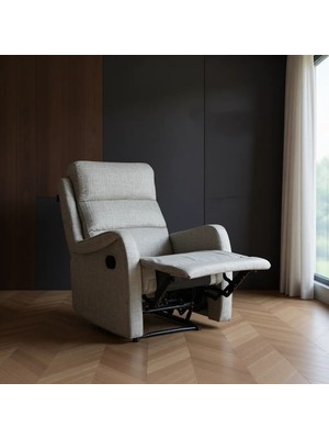 Niron Yatak Comfort Elegance Fonksiyonel Tekli Koltuk Modern Tasarım Açık Gri Keten ile Konforlu Dinlenme