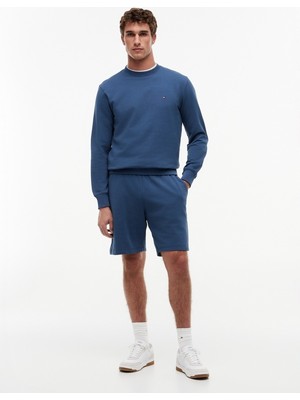 Tommy Hilfiger Essentıal Terry Sweatshort Erkek Mavi Eşofman Altı - MW0MW37240