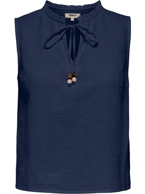Only Onlswar S/l Frıll Top Wvn Kadın Mavi Bluz - 15378512