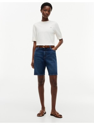 Tommy Hilfiger Cotton Jersey Fıne C-Nk Ss Swt Kadın Sarı Kazak - WW0WW49705
