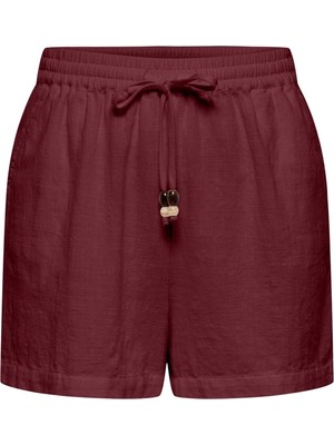 Only Onlswar Thyra Pull Up Shorts Wvn Kadın Kırmızı Şort - 15378514