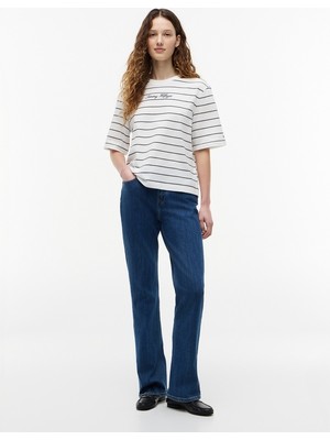 Tommy Hilfiger Classıc Scrıpt Trapeze Tee Kadın Mavi T-Shirt - WW0WW50948