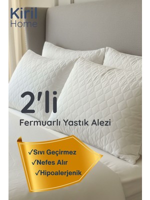 Kiril Home Ultra Soft 2'li Ses Yapmayan, Ter ve Sıvı Geçirmeyen Yastık Koruyucu Yastık Alezi