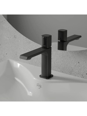 Creavit Alfa Mat Siyah Lavabo Bataryası Armatürü AL1500S
