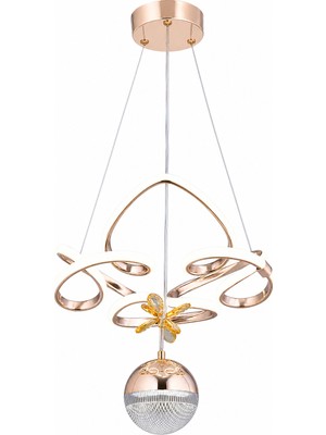 Gusto Lighting Helen Tek Toplu Modern Sarkıt Avize ,gold Sarkıt Power LED Avize, 3 Renk Yanabilen LED Avize,