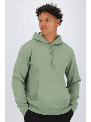 Lacoste Men's Classic Fit Kapüşonlu Yaka Organik Pamuk Erkek Sweatshirt Açık Yeşil