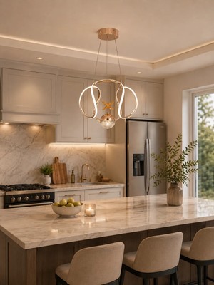 Gusto Lighting Elsa Tek Top LED Sarkıt Avize,gold,3 Renk Yanabilen LED Avize, Modern Salon Oda LED Avize