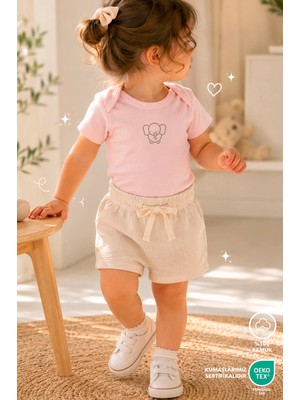 Lilalinda %100 Organik Pamuk Bebek Body&zıbın Kısa Kol