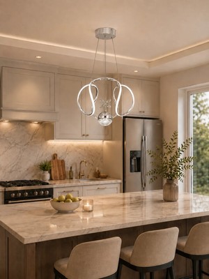 Gusto Lighting Elsa Tek Top LED Sarkıt Avize,krom,3 Renk Yanabilen LED Avize, Modern Salon Oda LED Avize