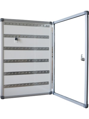 ABC Anahtar Kutusu 50 x 70 cm Alüminyum Çerçeve ile 78 Kapasiteli Ergonomik Kullanım Sunar Anahtar Dolabı