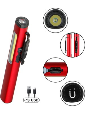 Wattson Şarjlı Mıknatıslı Çalışma Lambası Cep Feneri Güçlü LED Aydınlatma Pratik Kullanım WT-307-S