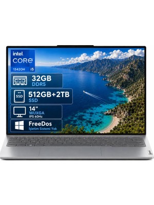 Lenovo Thinkbook 14 21SG00L8TX-05 I5-13420H 32GB Ddr5 512GB+2TB SSD Wuxga 14" IPS 60Hz Freedos