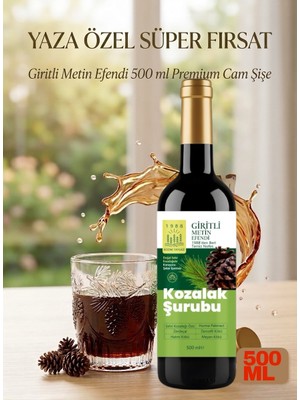 1 x 500 ml Kozak Bergama Vakfı Kozalak Şurubu Giritli Metin Efendi