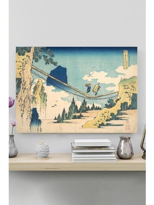 (PSTER20259) The Suspension Bridge - Katsushika Hokusai Sanatsal Poster 80 x 115