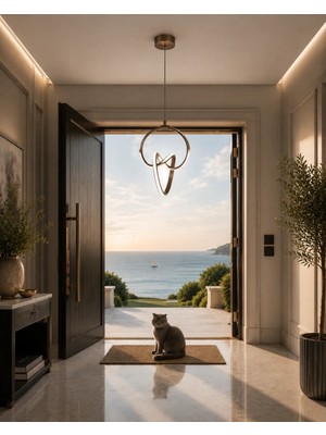 Gusto Lighting Dora LED Sarkıt Avize Gold,3 Renk Yanabilen LED Avize, Modern Salon Oda LED Avize