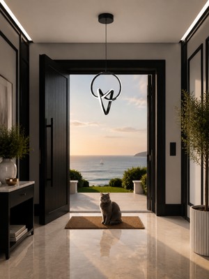 Gusto Lighting Dora LED Sarkıt Avize Siyah,3 Renk Yanabilen LED Avize, Modern Salon Oda LED Avize