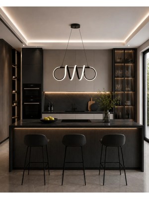 Gusto Lighting Bubble Kucuk LED Sarkıt Avize,siyah 3 Renk Yanabilen LED Avize, Modern Salon Oda LED Avize