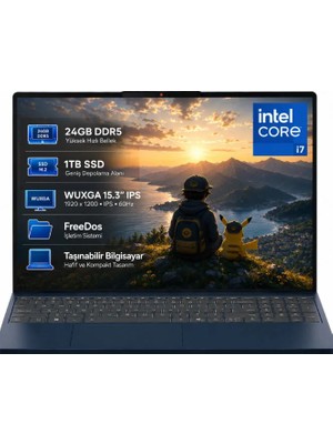 Lenovo Ideapad Slim 3 15IRH10 83K10061TR-04 I7-13620H 24GB Ddr5 1tb SSD Wuxga 15.3" IPS 60Hz Freedos Taşınabilir Bilgisayar
