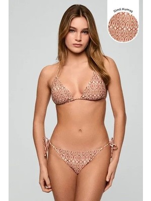 Kom Benia Retro Desenli Üçgen Bikini
