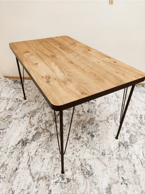 Bambeds Mobilya Atlantik Çam Desen Oval Yemek Masası 60x120 Modern Tasarım Kaliteli Malzeme