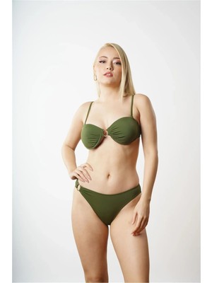 D Lingerie Kaki Yarım Destekli Bikini Takımı- DM1863